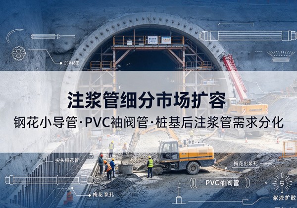 红谷滩注浆管细分市场扩容，隧道钢花小导管、PVC 袖阀管、桩基后注浆管需求分化